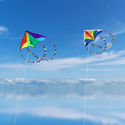 Flying Hoofer 2er Pack Regenbogen Delta Drachen für Kinder und