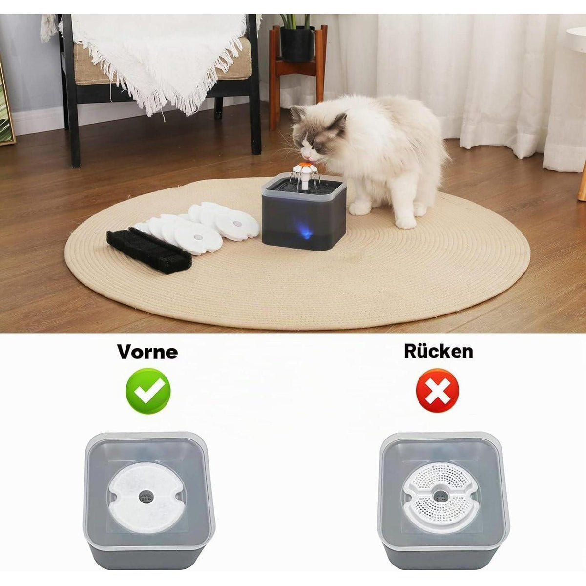 Katzenbrunnen Filter Ersatz 4er-Pack