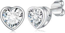 GW Herz Ohrringe 925 Sterling Silber Ohrstecker Damen Geschenke