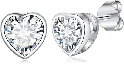 GW Herz Ohrringe 925 Sterling Silber Ohrstecker Damen Geschenke