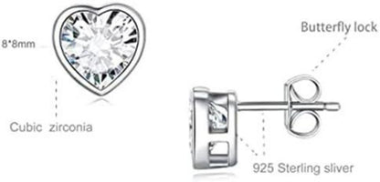 GW Herz Ohrringe 925 Sterling Silber Ohrstecker Damen Geschenke