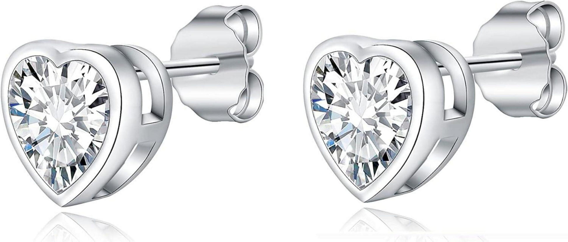 GW Ohrringe Herz 925 Sterling Silber Ohrstecker Damen Geburtstagsgeschenk