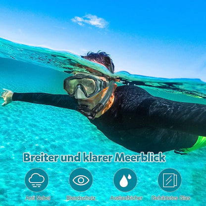 Schnorchelset Erwachsene Flossen Taucherflossen
