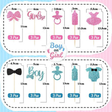 Tortendeko Babyparty Gender Reveal Party 30 Stück Blau Rosa