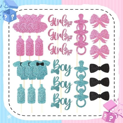 Gender Reveal Party Tortendeko Babyparty Kuchendeko 30 Stück Jungen Mädchen Blau