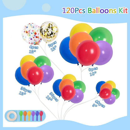 Luftballon Girlande Set Regenbogen 120 Stück Deko Geburtstag