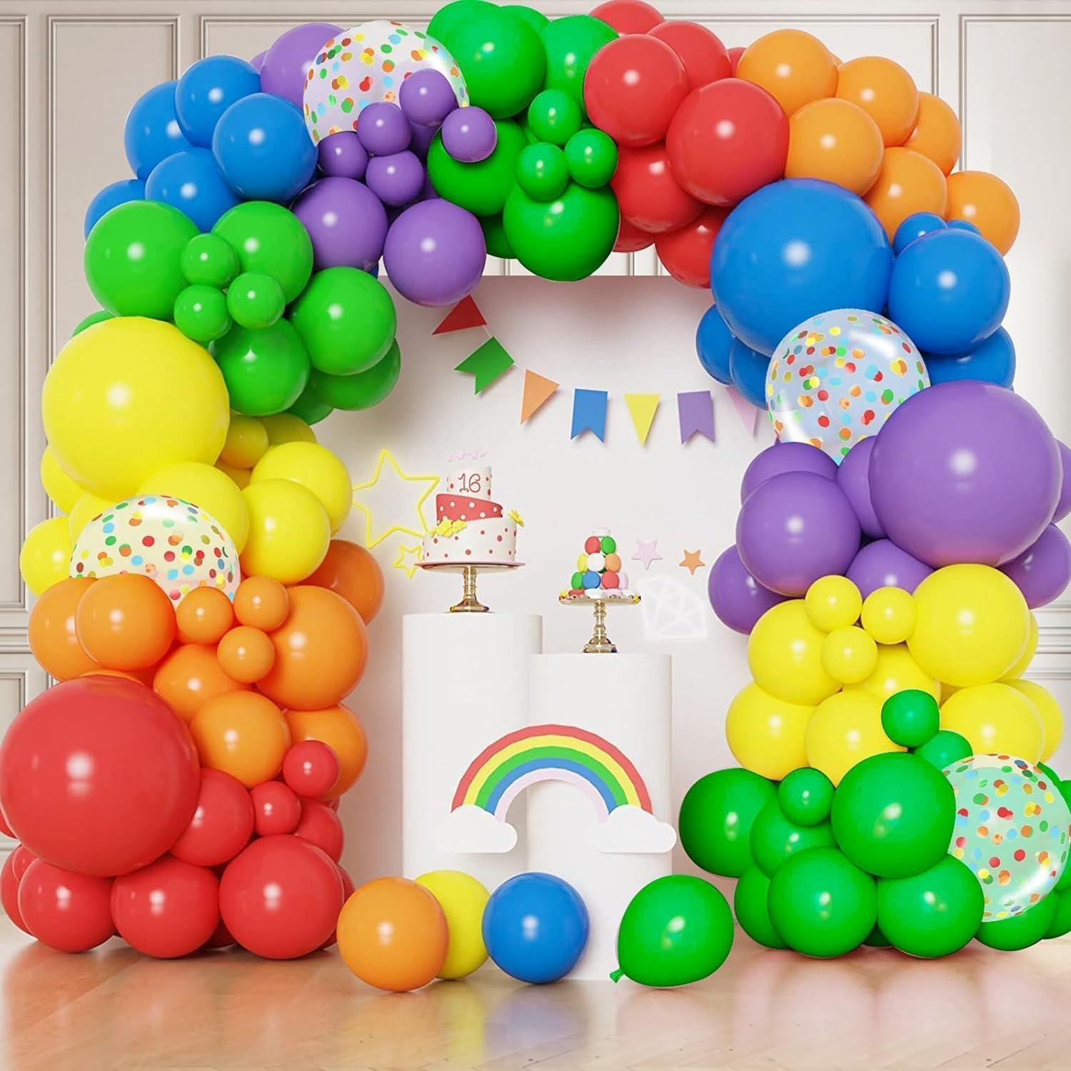 Luftballon Girlande Set 120 Stück Regenbogen Geburtstag Hochzeit Baby