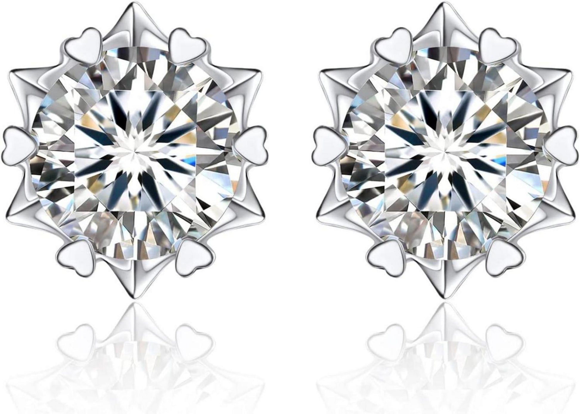 Moissanit Ohrringe Silber 925 Schneeflocke 1-4 Karat Diamant-Stil