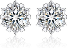 Moissanit Ohrringe Silber 925 Schneeflocke 1-4 Karat Diamant-Stil