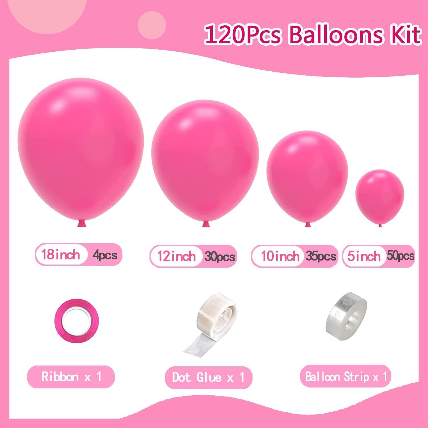 Luftballons Rosa 120 Stück 18 12 10 5 Zoll Ballongirlande