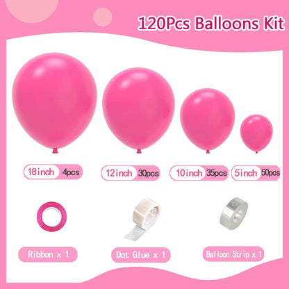 Luftballons Rosa 120 Stück 18 12 10 5 Zoll Ballongirlande