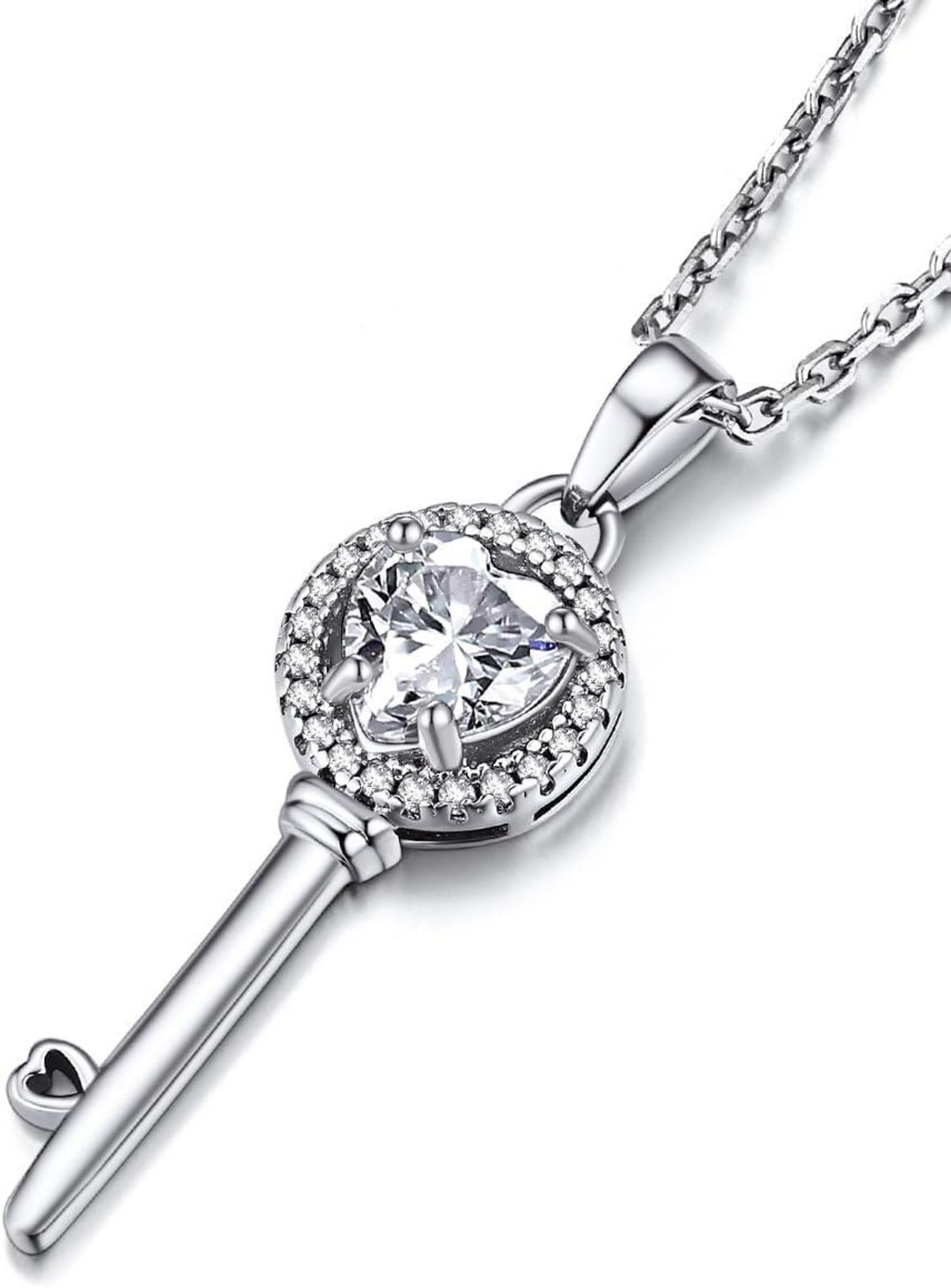 MomentWish Kreuzkette Moissanit 1,2 Karat Silber925 Anhänger Infinity