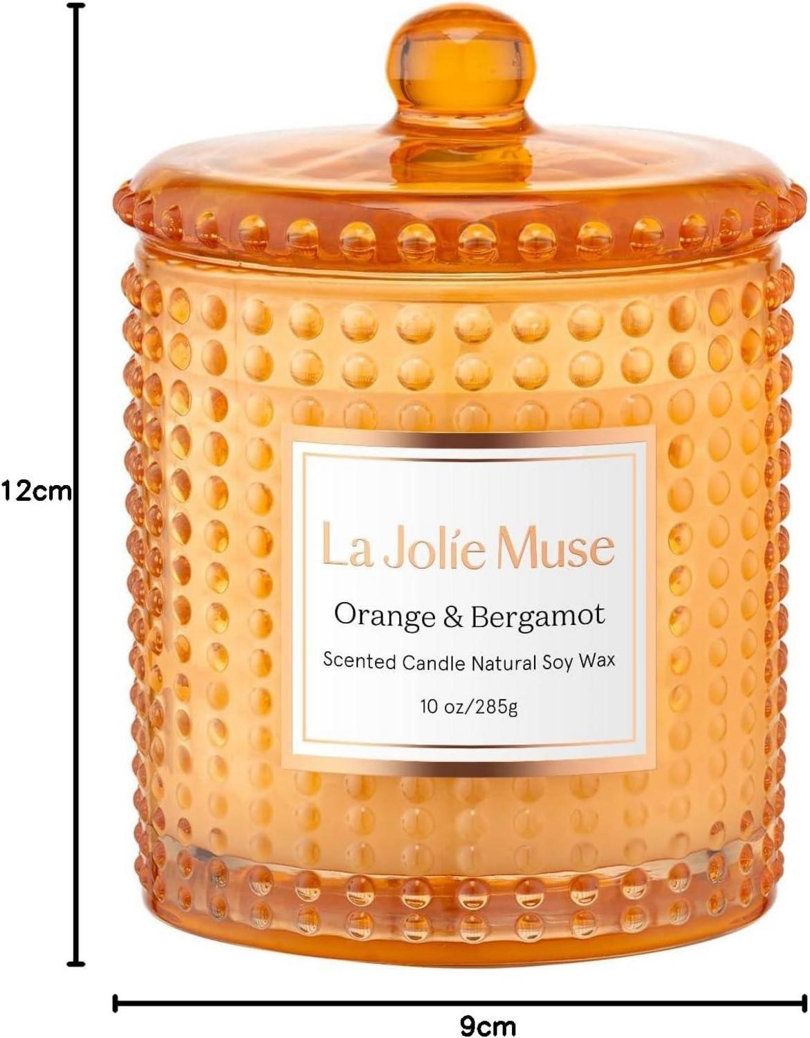 Orange & Bergamotte Duftkerze im Glas 285 g - Natürliche Sojakerze - 75 Stunden Brenndauer