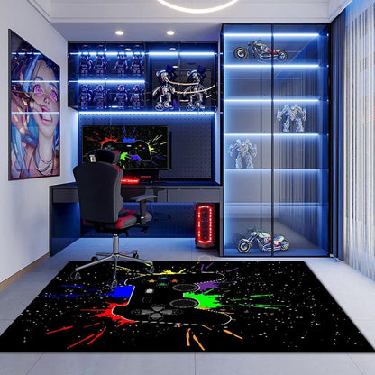 Gamer Teppich Rutschfest 3D Controller Schlafzimmer Wohnzimmer 100x150cm