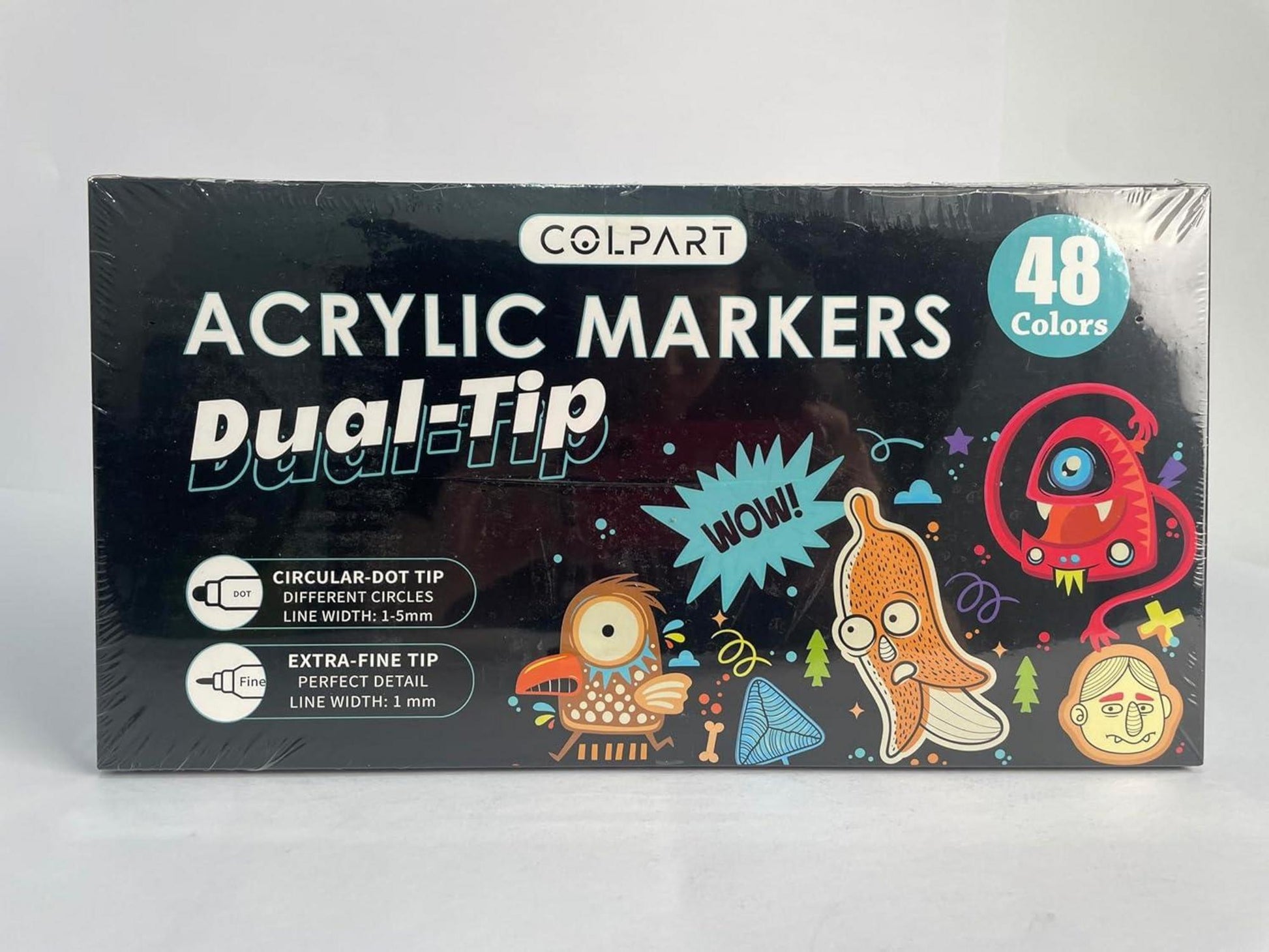 Acrylstifte wasserfest 48 Farben Steine Bemalen Marker für Kunststoff Glas Holz Metall