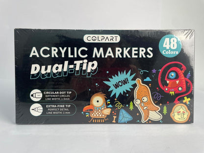 Acrylstifte wasserfest 48 Farben Steine Bemalen Marker für Kunststoff Glas Holz Metall