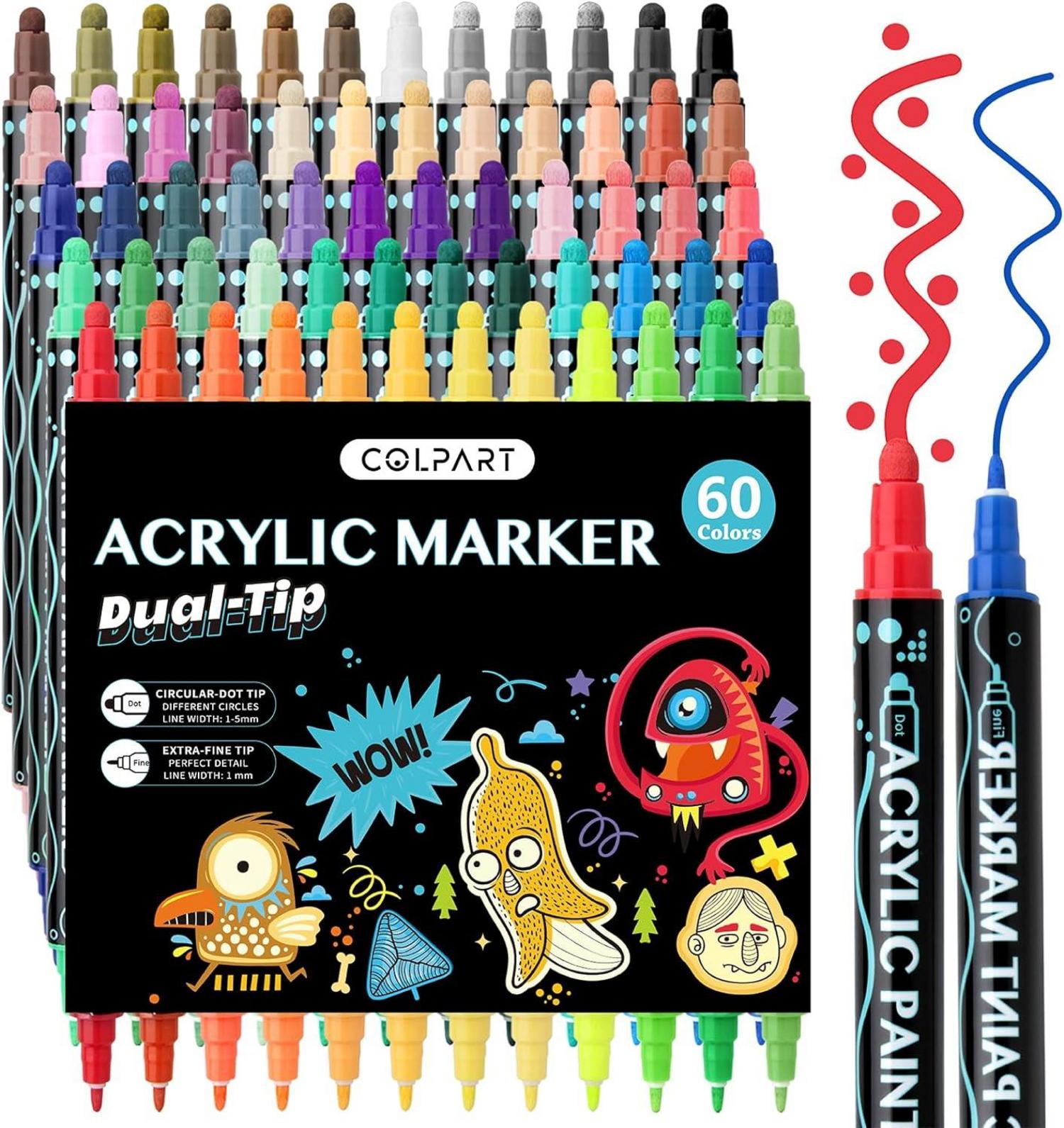 Acrylstifte wasserfest 60 Farben Steine Bemalen Permanent Marker