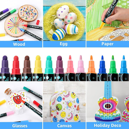 Acrylstifte für Steine 60 Farben wasserfest Kinder Marker