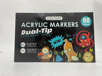 Acrylstifte wasserfest 60 Farben für Steine bemalen Marker Stift Kunststoff Holz