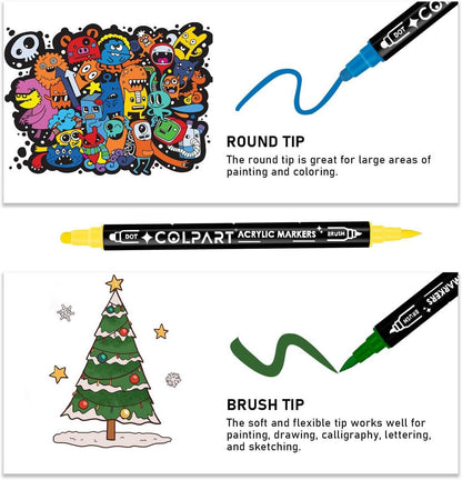 Acrylstifte 60 Farben wasserfest Paint Marker für Steine Bemalen