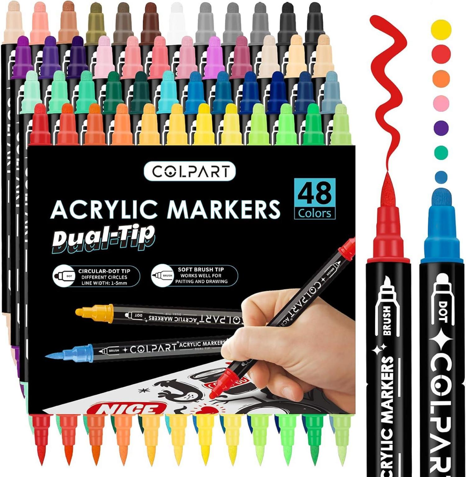 Acrylstifte wasserfest 48 Farben Steine Bemalen Acrylfarben stifte