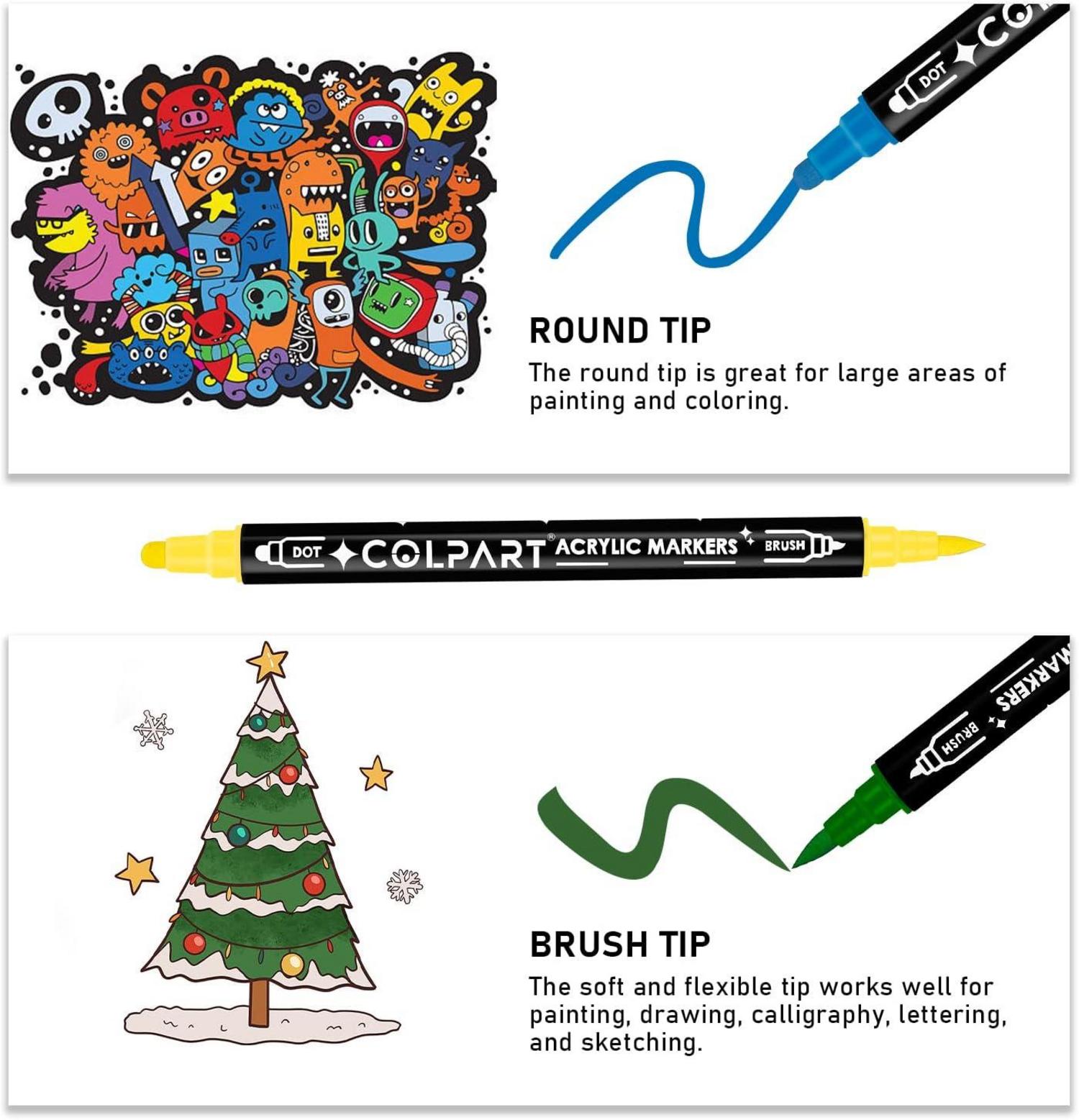 Acrylstifte wasserfest 48 Farben für Steine Bemalen Acrylfarben stifte Marker