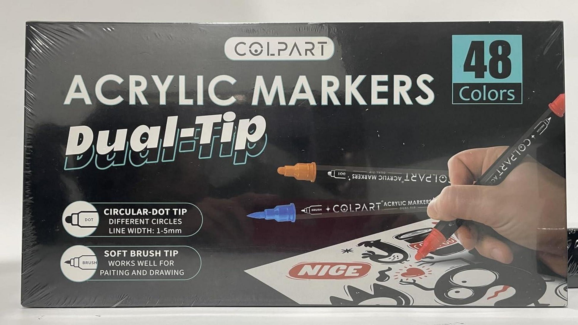 Acrylstifte wasserfest 48 Farben für Steine Bemalen Acrylfarben stifte Marker