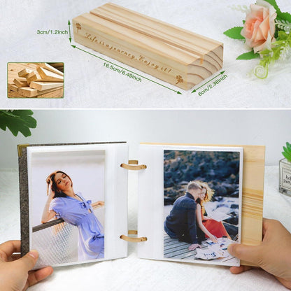 Holz Fotoalbum 10x15 zum Aufstellen mit 60 Bildern
