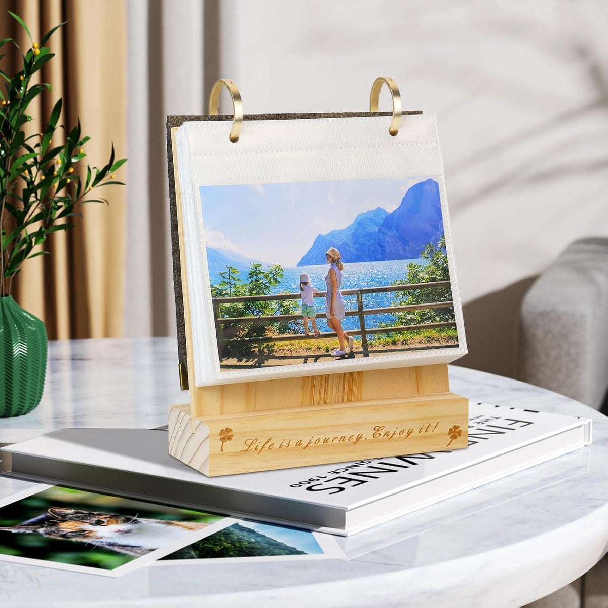 Holz Fotoalbum 10x15 zum Aufstellen mit 60 Bildern