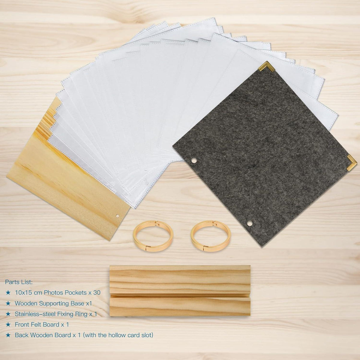 Holz Fotoalbum 10x15 zum Aufstellen mit 60 Bildern