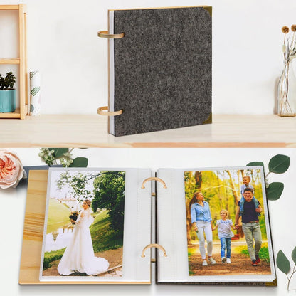 Holz Fotoalbum 10x15 zum Aufstellen mit 60 Bildern
