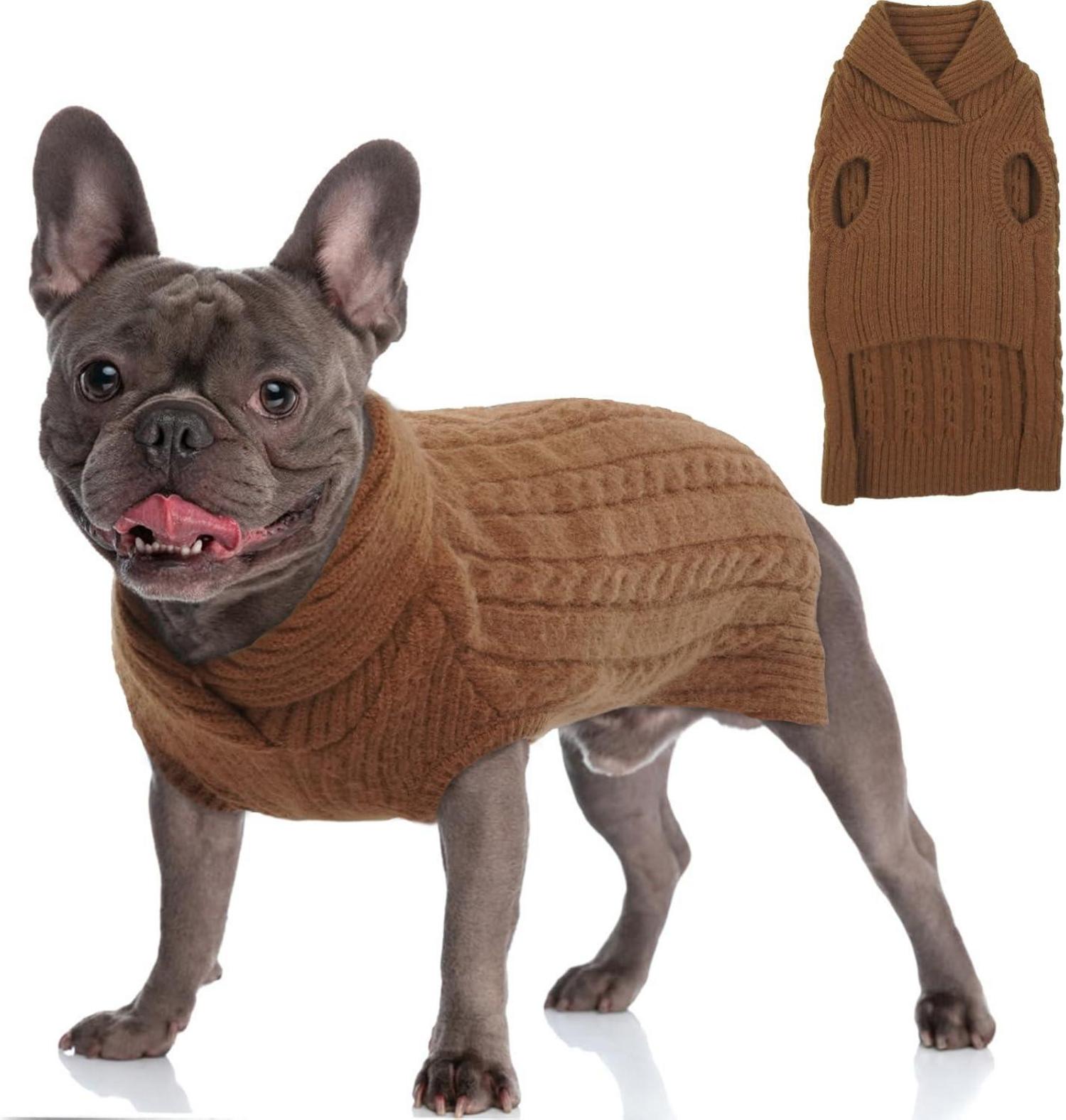 Hundepullover Stricken Weich Warm Revers Retro Design Warm Hundepulli