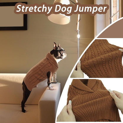 Hundepullover Stricken Weich Warm Revers Retro Design Warm Hundepulli