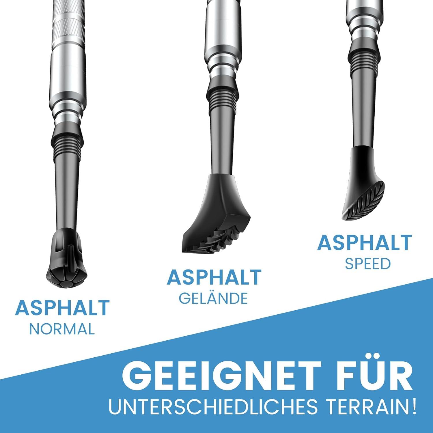 Nordic Walking Stöcke Gummipuffer 12er Set, Rutschfestes Trekking Pads 11mm
