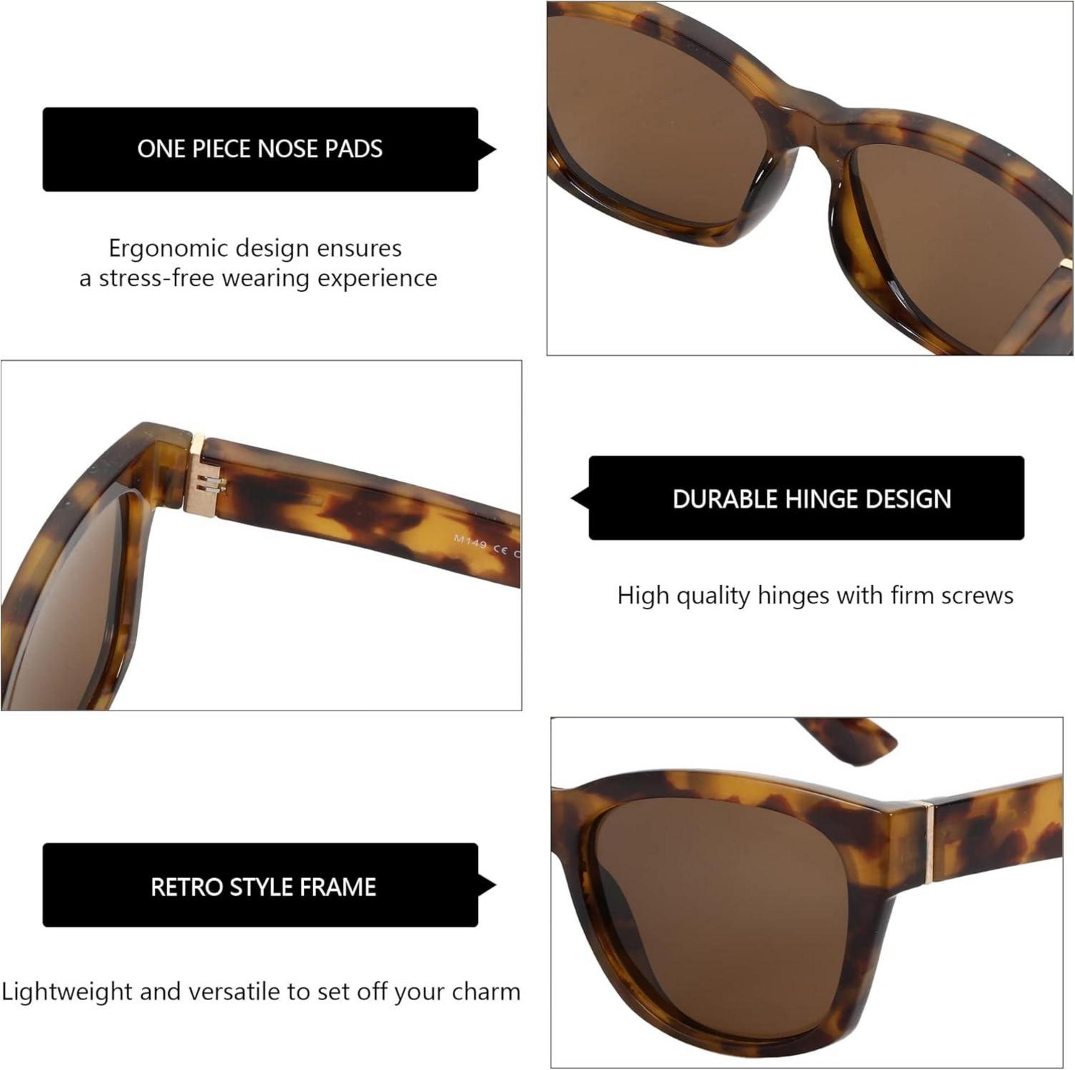 Cat Eye Sonnenbrille Damen Polarisiert Vintage Groß Quadratisch UV 400