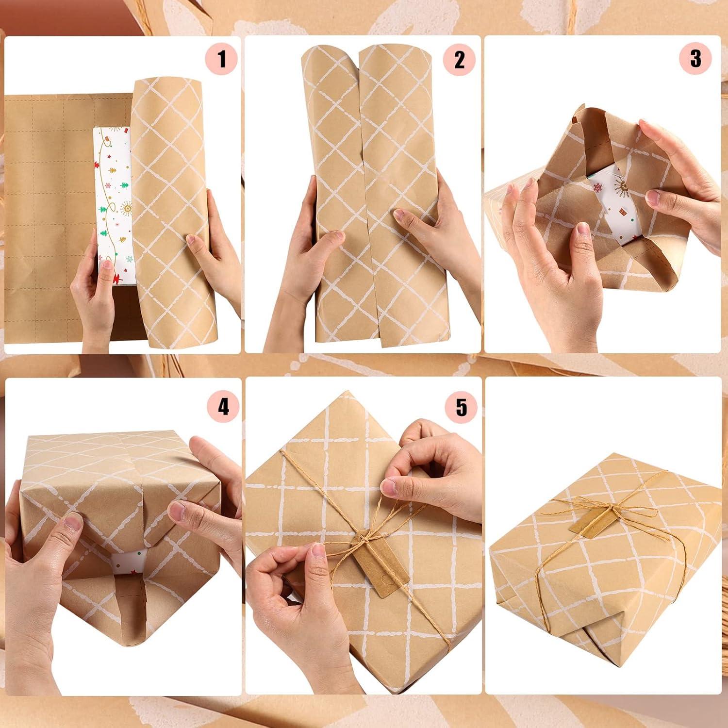 4 Rollen Geschenkpapier 43x300cm Hochzeit Weihnachten Geburtstag