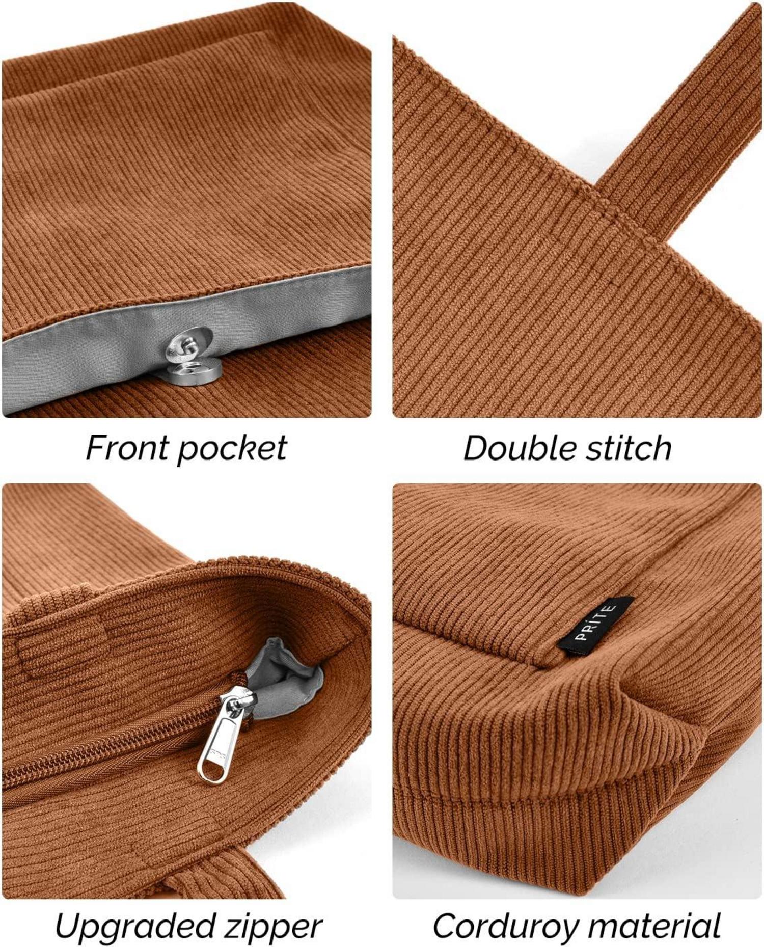 Handtasche Damen Tote Bag Shopper Umhängetasche Cord Braun