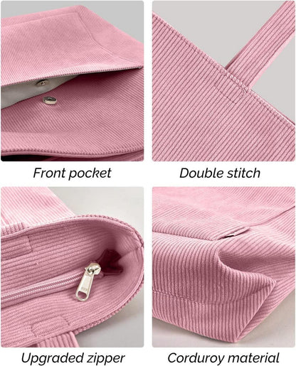 Damen Handtasche Tote Bag Shopper Umhängetasche Cord Beuteltasche