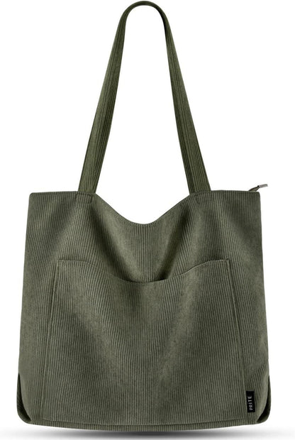 Handtasche Damen Groß Cord Umhängetasche Beuteltasche