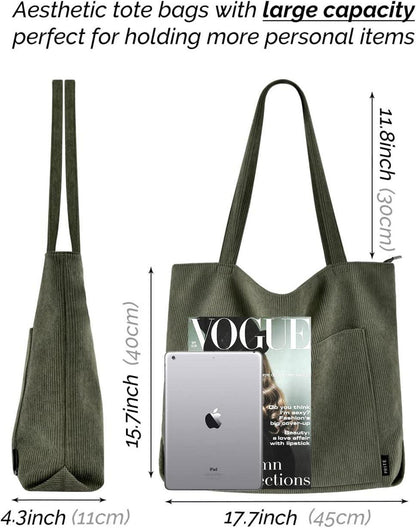 Handtasche Damen Groß Cord Umhängetasche Beuteltasche
