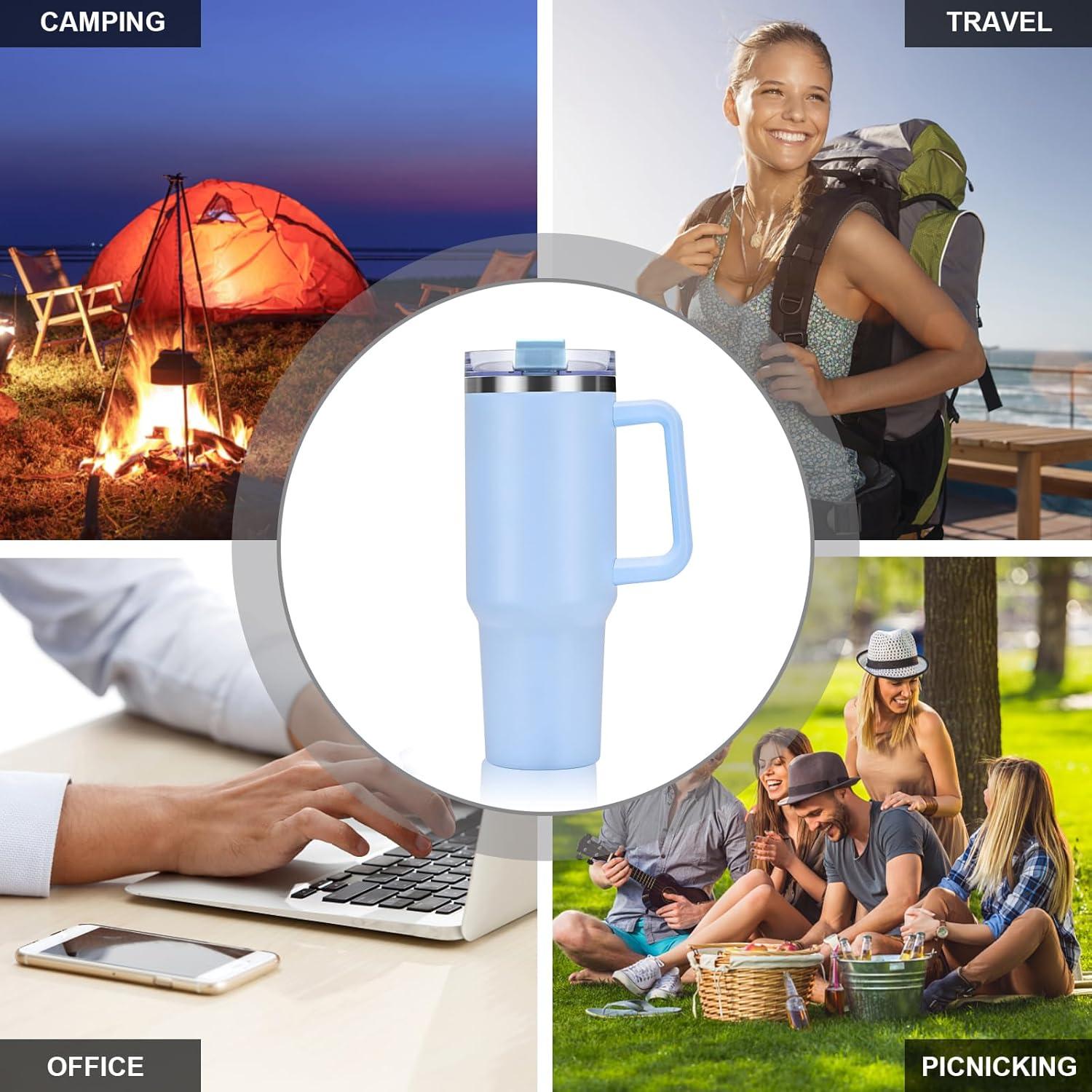 Livole 40oz Edelstahl Trinkbecher Thermobecher Deckel Strohhalm