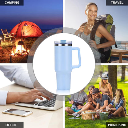 Livole 40oz Edelstahl Trinkbecher Thermobecher Deckel Strohhalm