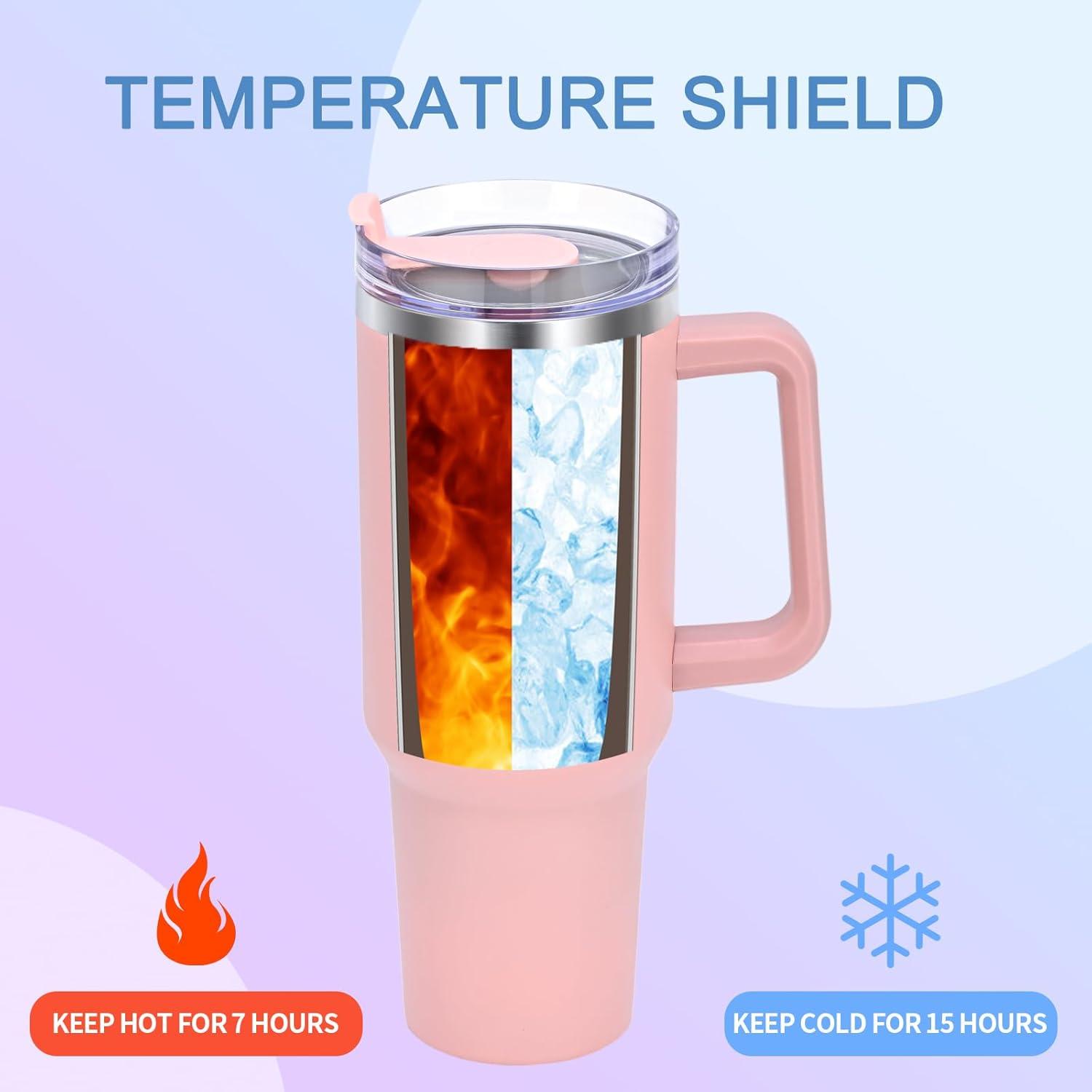 Livole 40oz Edelstahl Thermobecher mit Deckel und Strohhalm, Doppelwandig