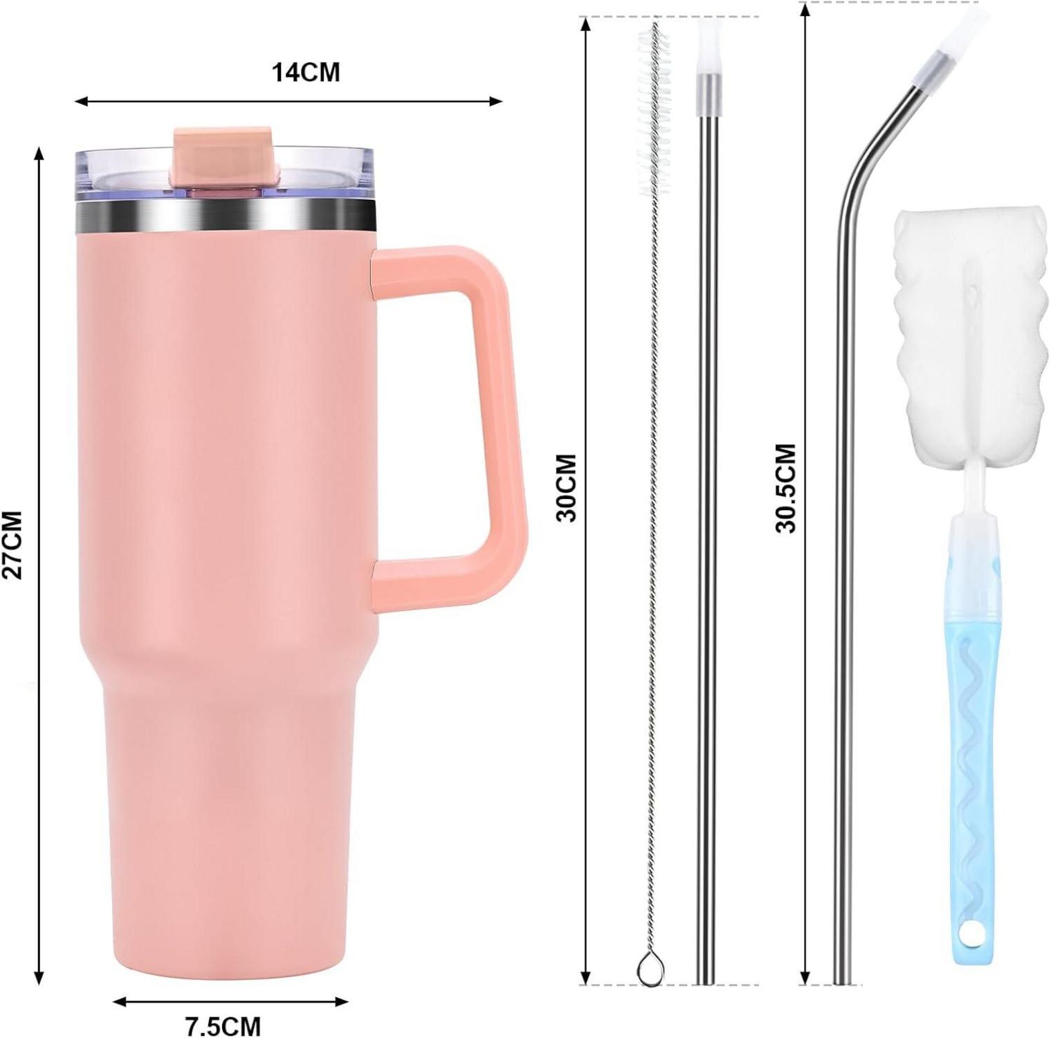 Livole 40oz Edelstahl Thermobecher mit Deckel und Strohhalm, Doppelwandig