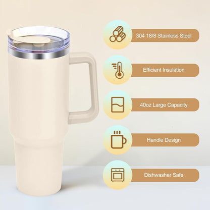 Trinkbecher 40oz Edelstahl Thermobecher mit Deckel und Strohhalm