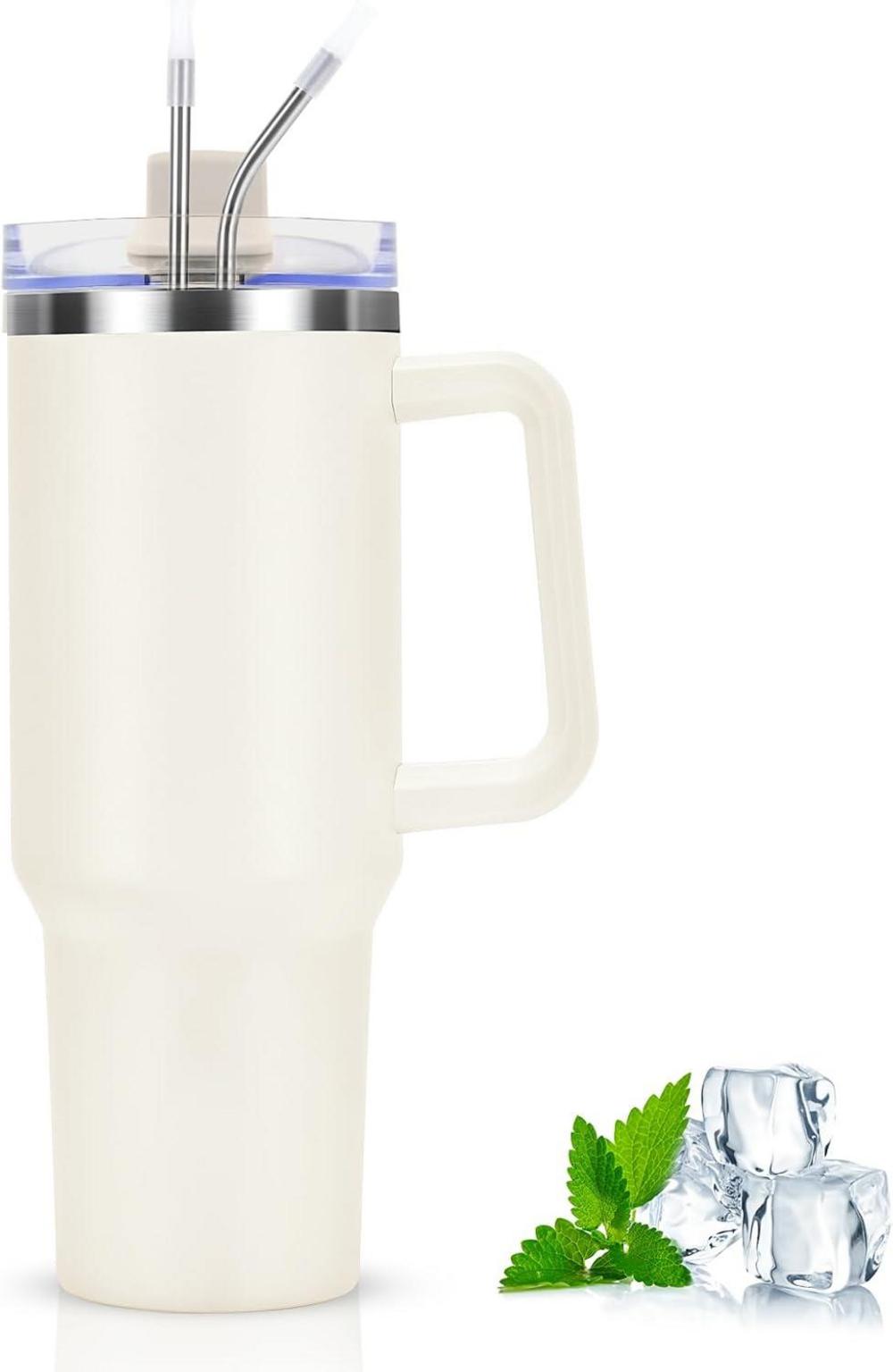 Livole 40oz Edelstahl Thermobecher mit Deckel und Strohhalm