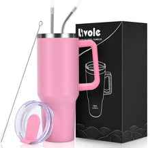 Isolierter Edelstahl Trinkbecher mit Deckel, Strohhalm 40oz