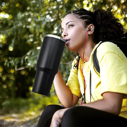 Livole 40oz Edelstahl Thermobecher mit Strohhalm und Henkel