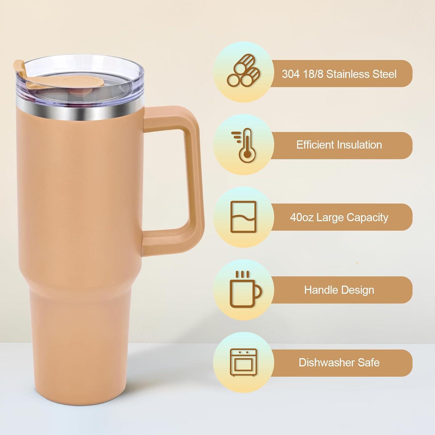 Livole 40oz Edelstahl Trinkbecher mit Deckel und Strohhalm