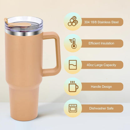 Livole 40oz Edelstahl Trinkbecher mit Deckel und Strohhalm